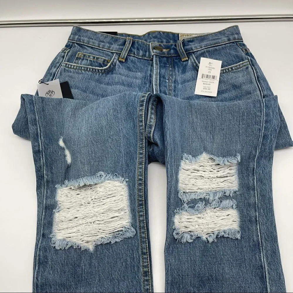 SIWY 5Button Distressed Raw Hem Jeans SIZE 25 NWT